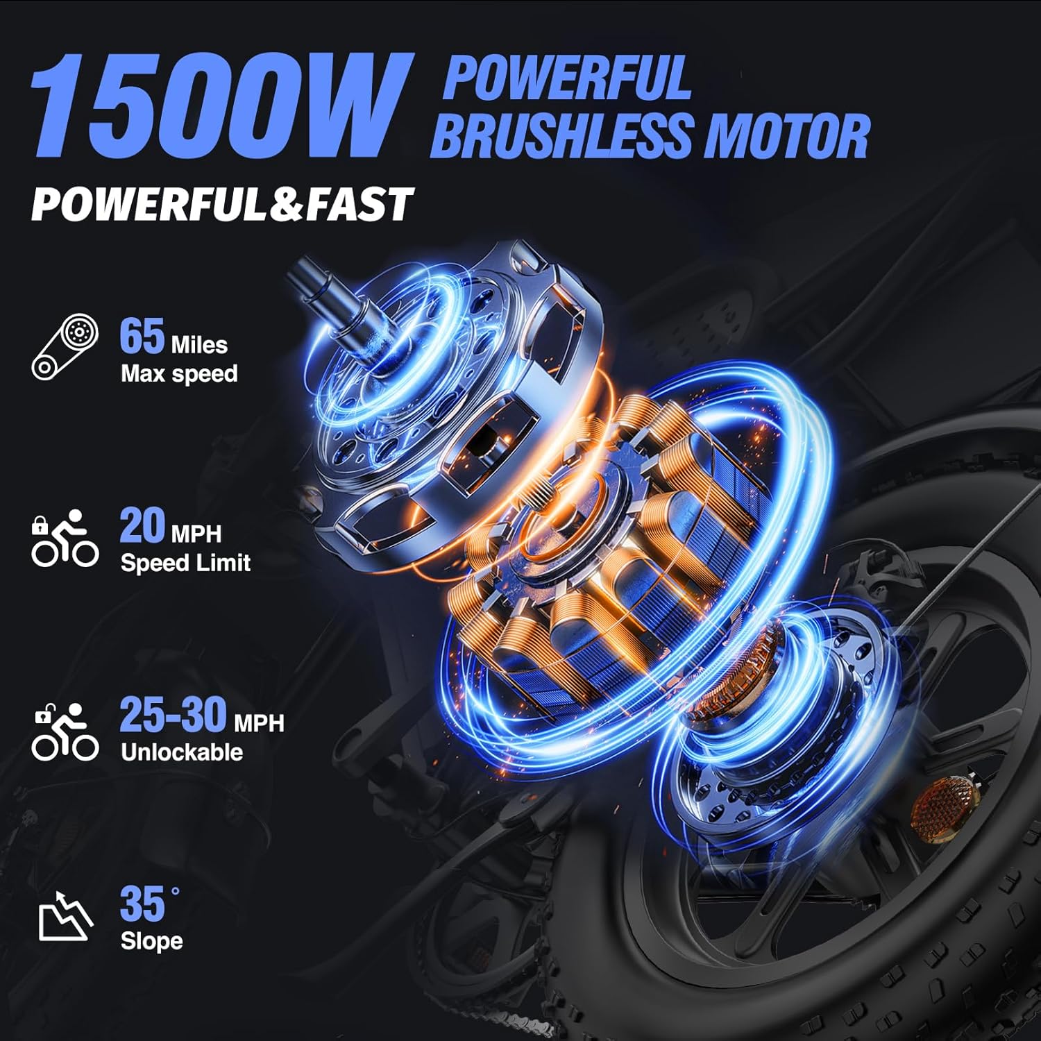 2000W 52V All-Terrain Fat Tire Electric Bike for Adults, 30-180 Mile Range