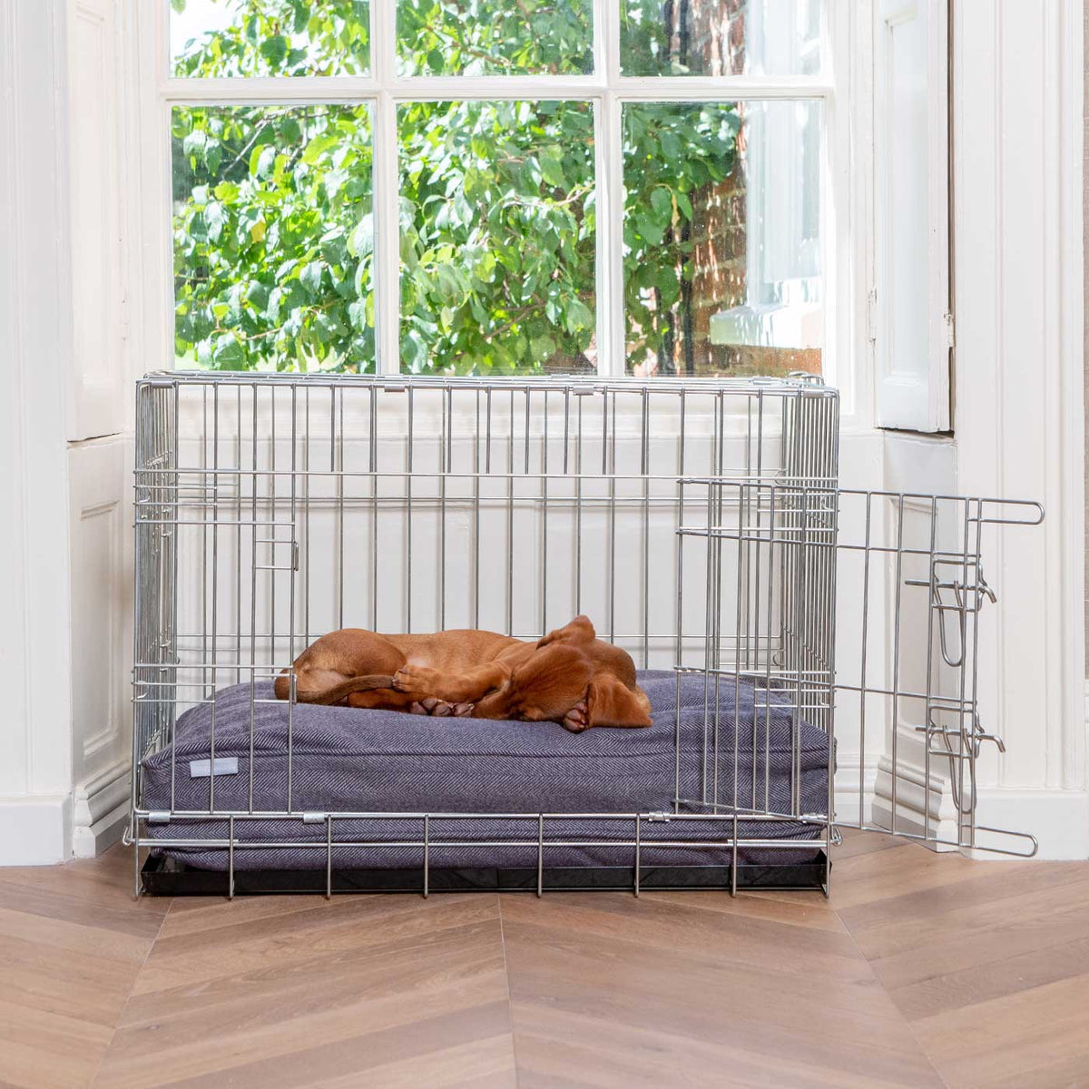 Dog Cushion in Oxford Herringbone Tweed