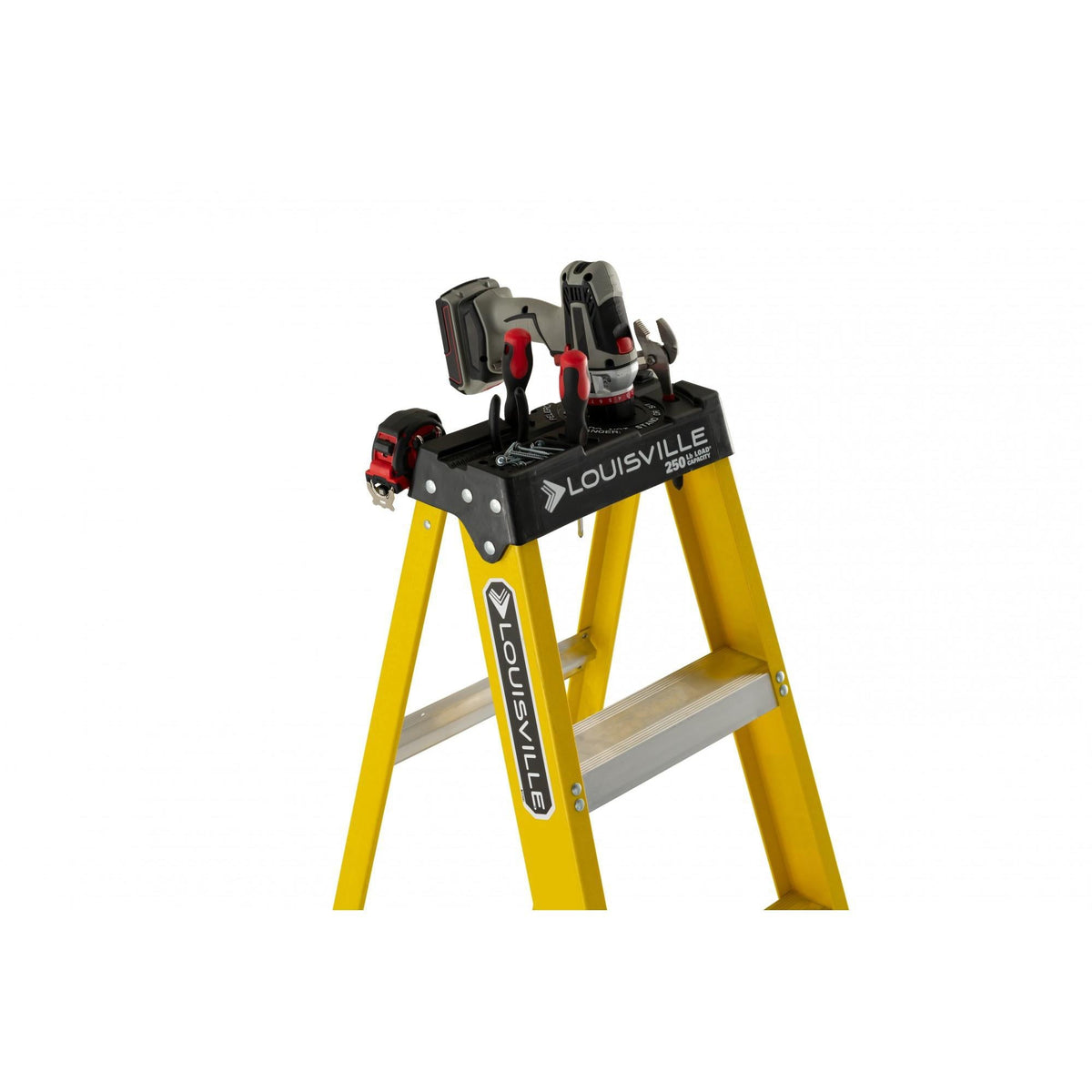 8-Ft. Fiberglass Step Ladder, 12-Ft. Reach, 250-Lb. Load Capacity