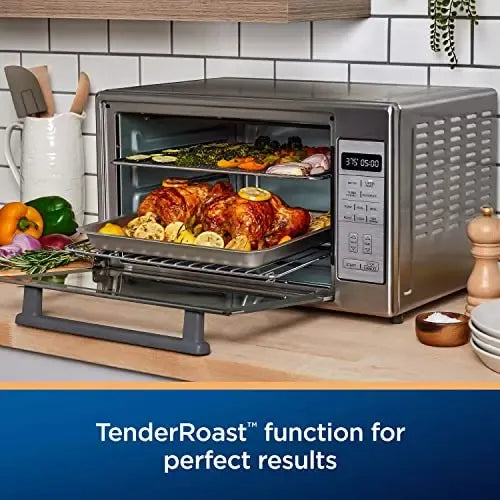 Extra-Large 10-in-1 Air Fryer Oven, Fits 2 Large Pizzas, Stainless Steel