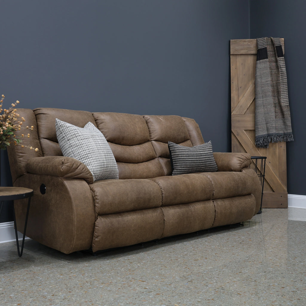 Werribee Electric Reclining Sofa Tan