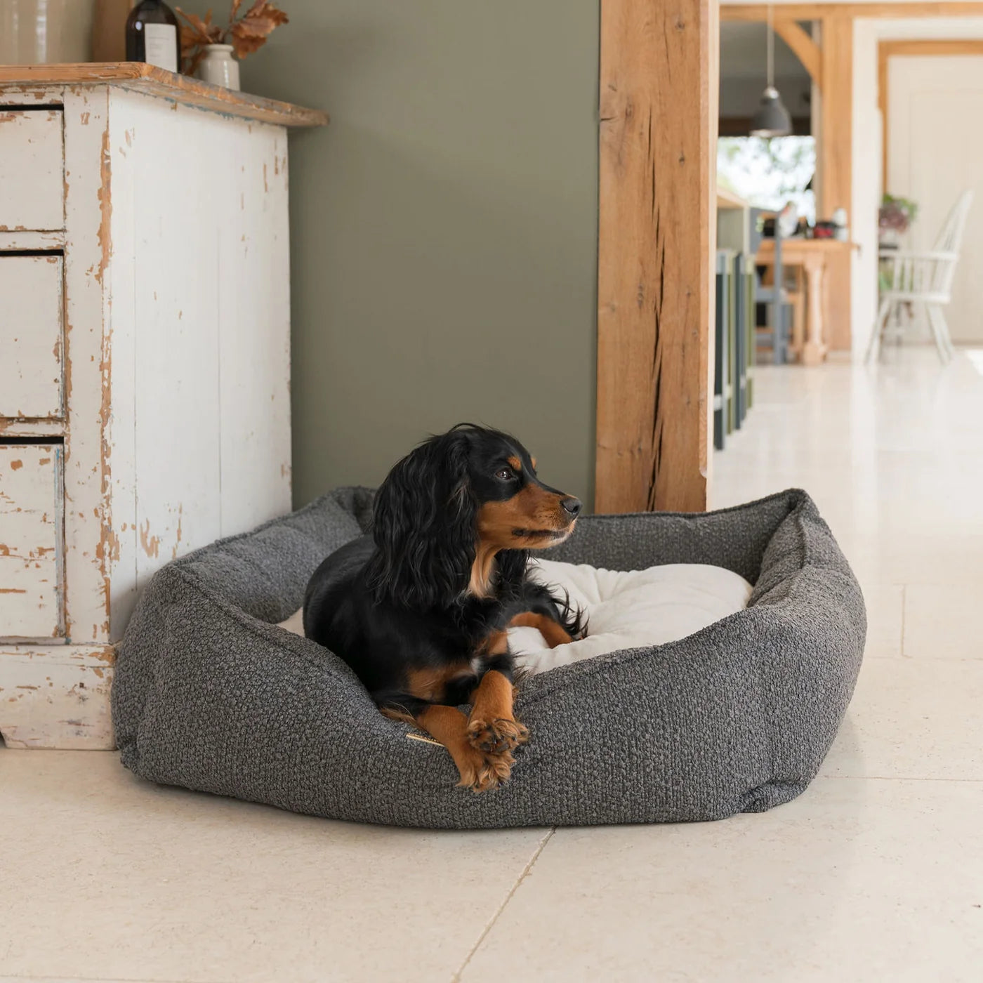 Box Bed For Dogs in Bouclé