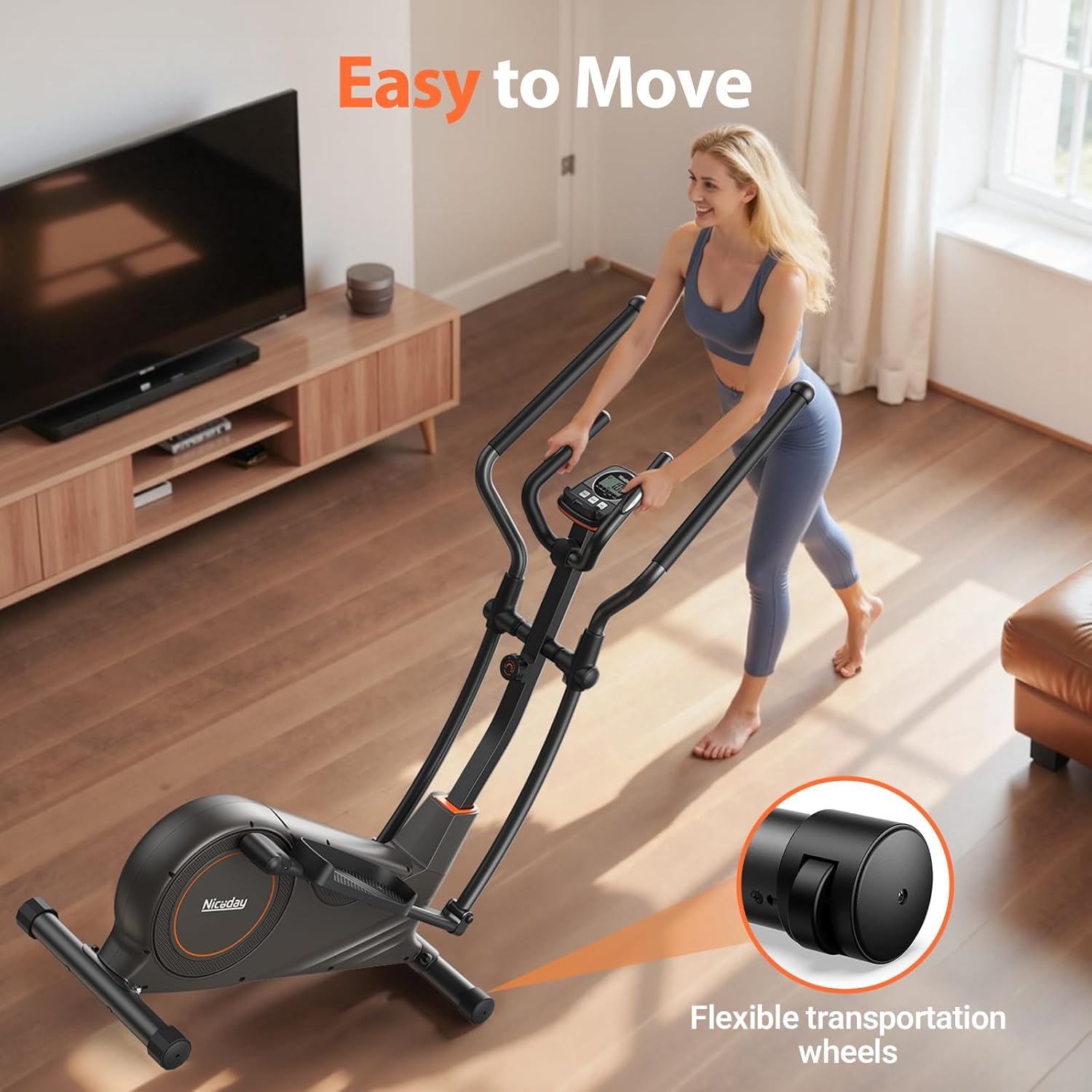Elliptical Machine with 15.5-20-Inch Adjustable Stride, 16 Resistance Levels, 500-Lb. Capacity
