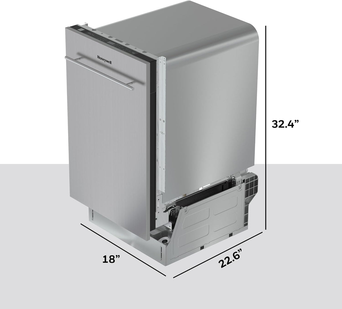 18-Inch Dishwasher with 8 Place Settings, 6 Wash Programs and Stainless Steel Tub