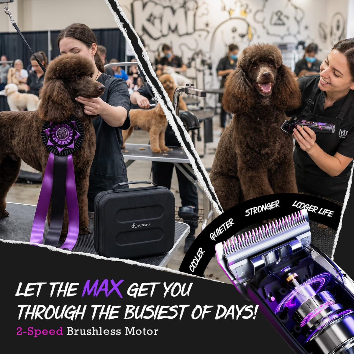 Professional Dog Clippers for Grooming with Detachable Wide Blade