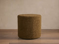 Faux Sherpa Pouf in Olive