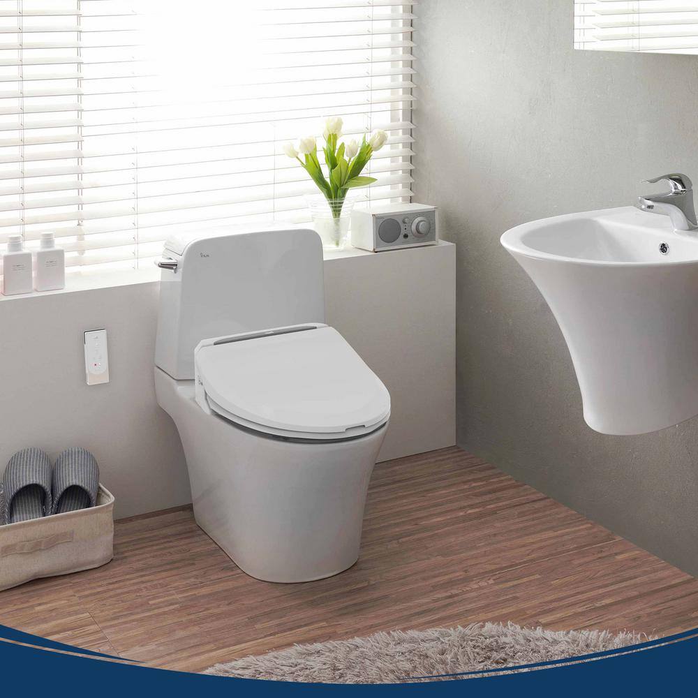 Luxury Electric Bidet Seat for Elongated Toilets, White