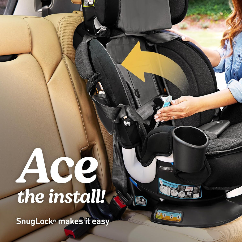 3-in-1 Rotating Convertible Car Seat, 360° Swivel Car Seat for Infants and Toddlers with Adjustable Headrest and Harness