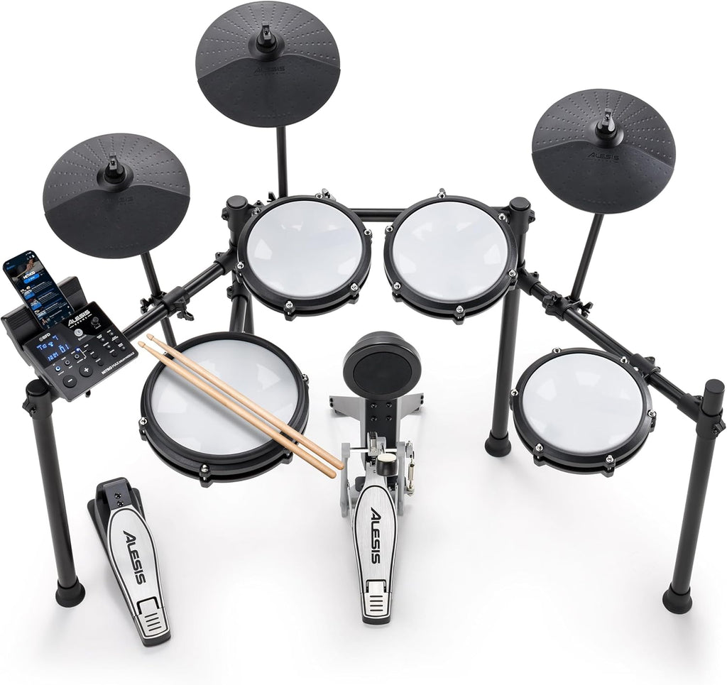 Electronic Drum Set with Mesh Pads and Bluetooth