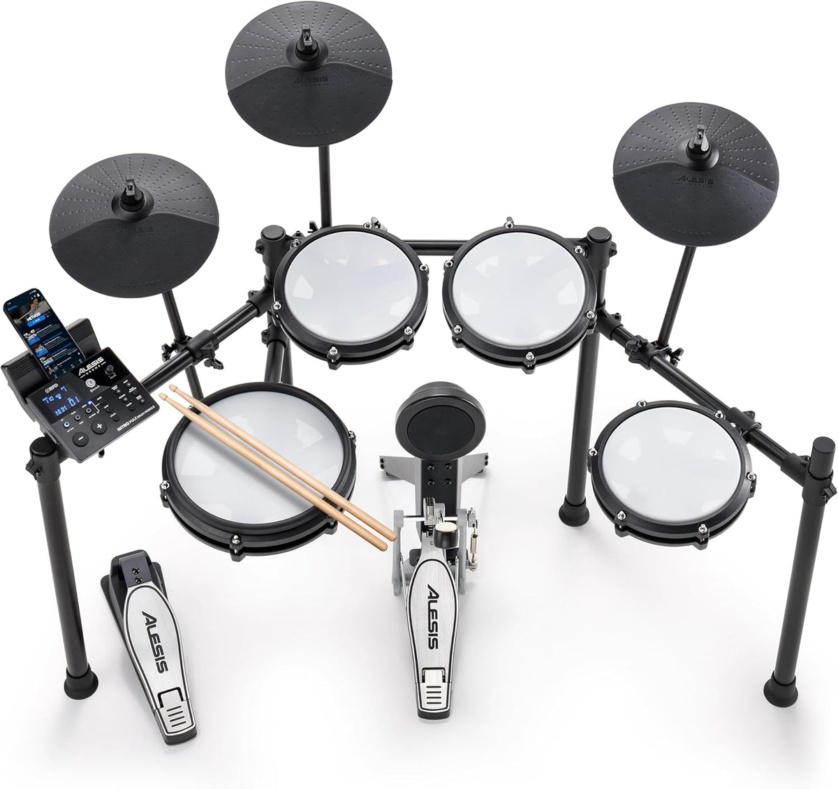 Electronic Drum Set with Mesh Pads and Bluetooth