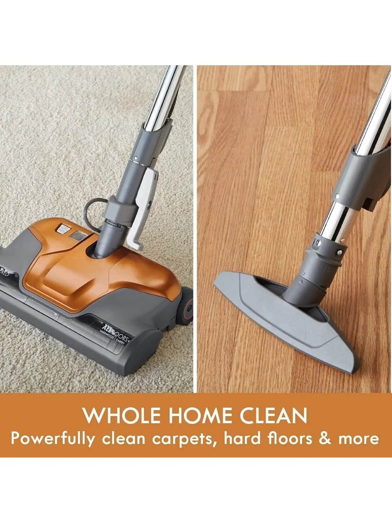 Bagged Canister Vacuum Cleaner with Cleaning Tools, Orange