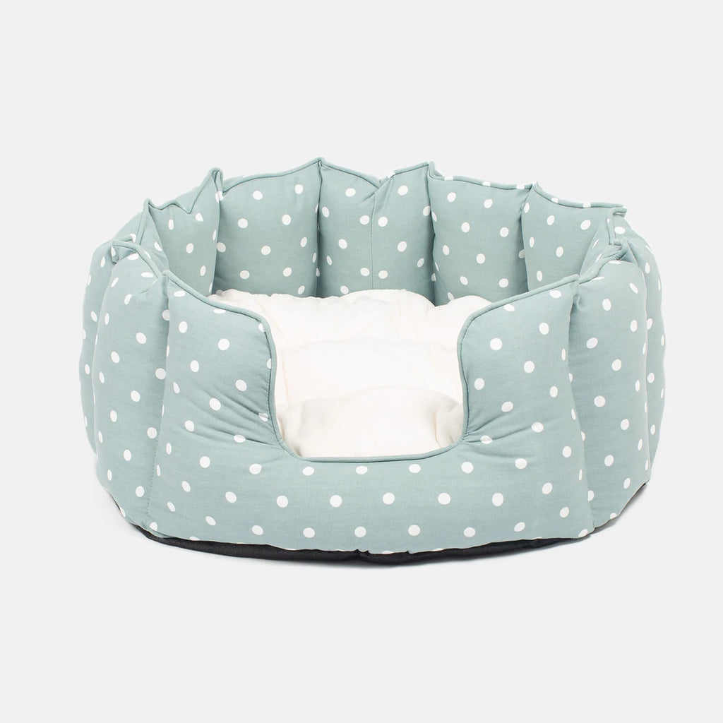 High Wall Bed For Dogs in Spots & Stripes