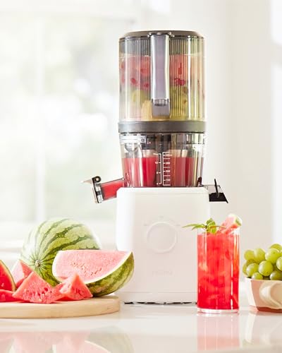 Self-Feeding Cold Press Masticating Juicer with Wide-Mouth Hopper, Easy Cleanup and Assembly