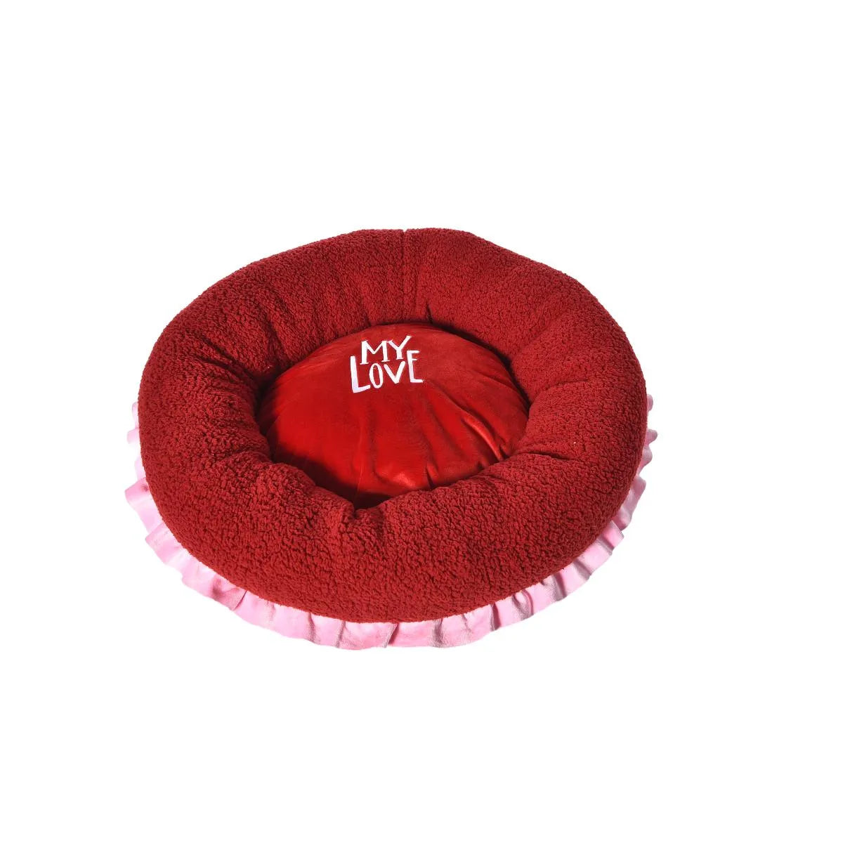 Valentine Dog Bed Red Fluffy Round Dog Bed
