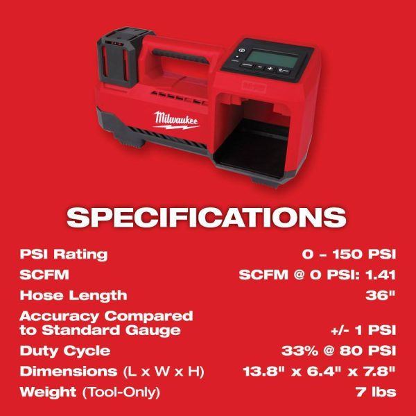 18V Lithium-Ion Cordless Inflator, Tool-Only