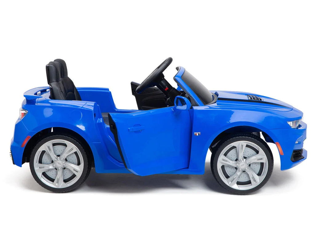 12V Chevrolet Camaro 2SS Kids Ride On One Seater Electric Car with Leather Seat, Rubber Tires and RC