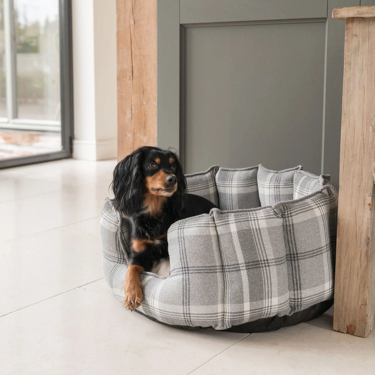 High Wall Bed For Dogs in Balmoral Tweed