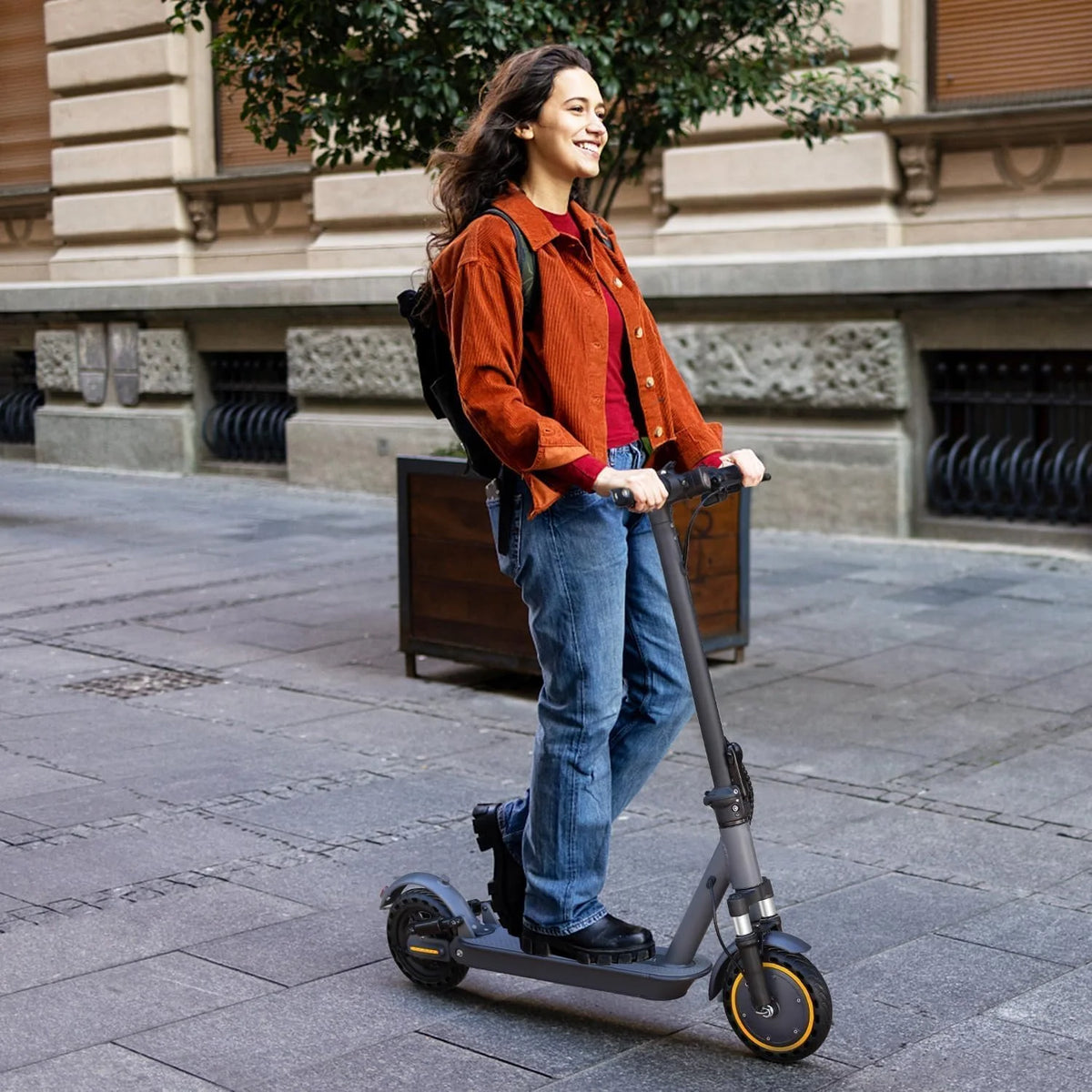 Electric Scooter with 350W/500W Motor, 8.5"/10" Solid Tires, 19/22 MPH, Up to 28-Mile Range