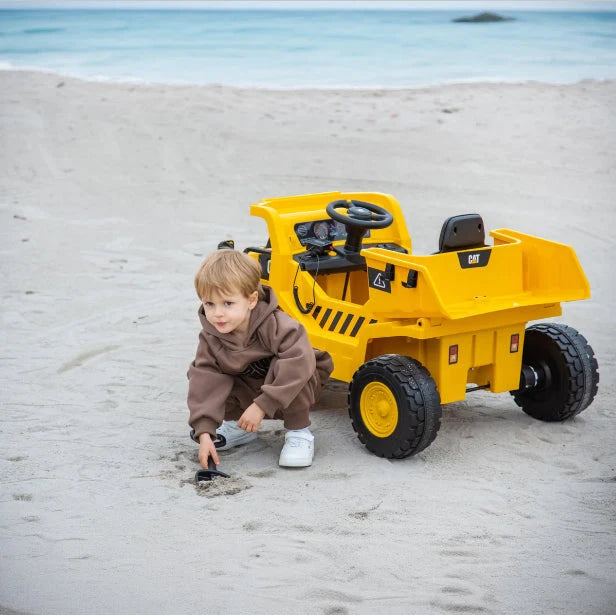 2026 CAT Dump Truck 12V Kids Ride On with Remote Control, Working Shovel & Realistic Construction Sounds With RC