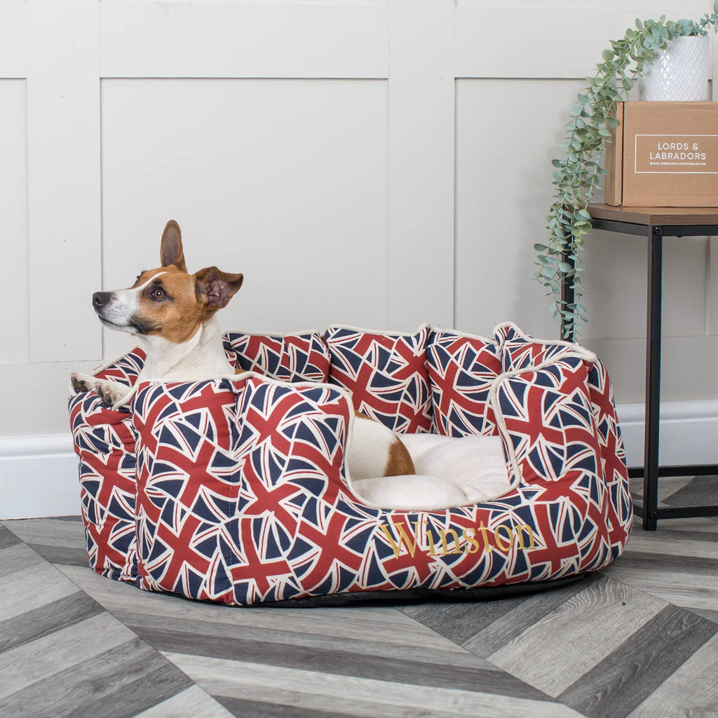 High Wall Bed For Dogs in Union Jack