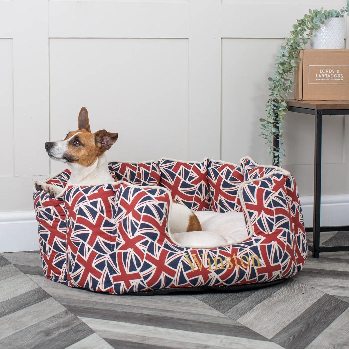 High Wall Bed For Dogs in Union Jack