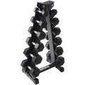 210-Lb. Rubber Dumbbell Set, 5-30 Lb. Pairs, with 6-Pair Vertical Rack