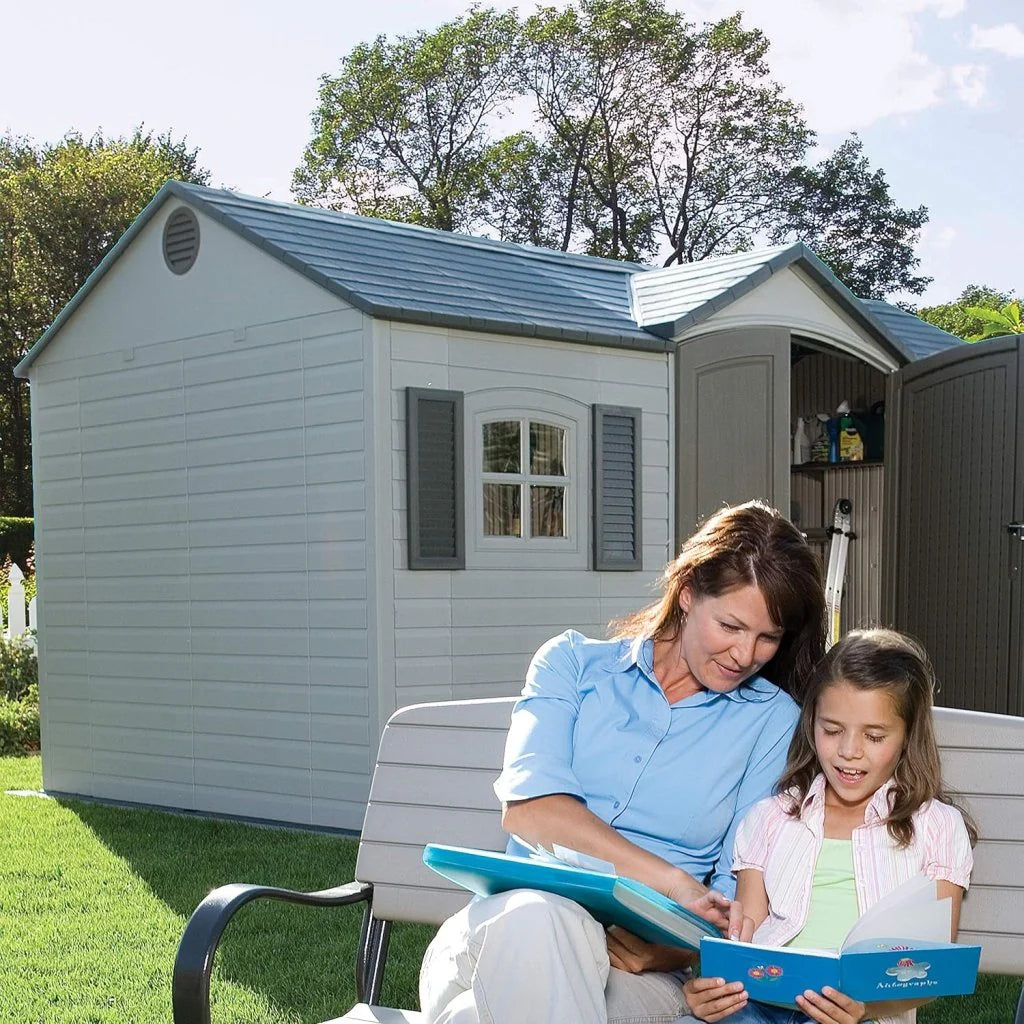 8 x 15-Foot Outdoor Storage Shed, Desert Sand