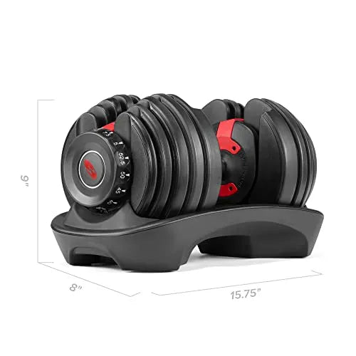 Pair of Adjustable Dumbbells, 5-52.5 Lbs., Space-Saving Home Gym Equipment