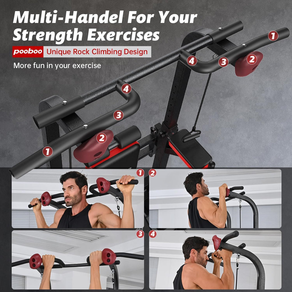 Adjustable Power Tower with Dip Station, Pull-Up Bar and Supine Board