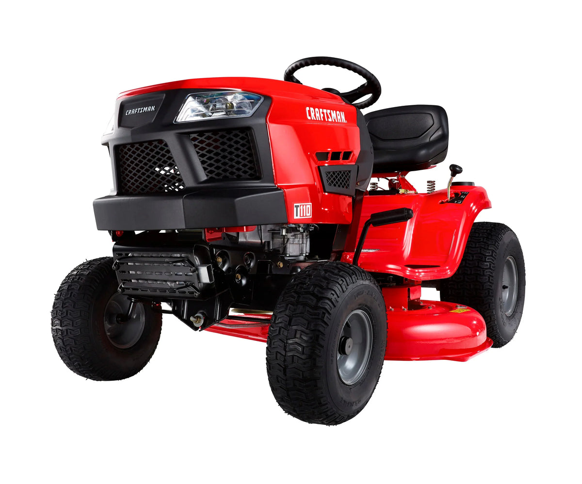 42-Inch Riding Lawn Mower, 17.5 HP Gas Engine, 7-Speed Transmission, Wide Cutting Deck for Residential Lawn Maintenance