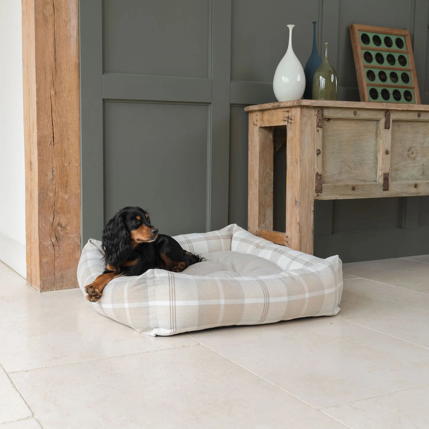 Box Bed For Dogs in Balmoral Tweed