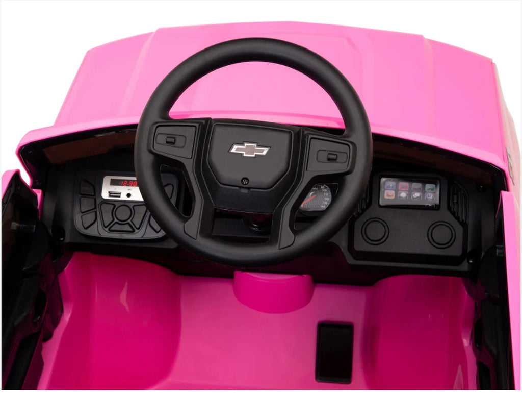 2026 12V Official Chevrolet Silverado Truck Kids Ride On One Seater Electric Car With RC