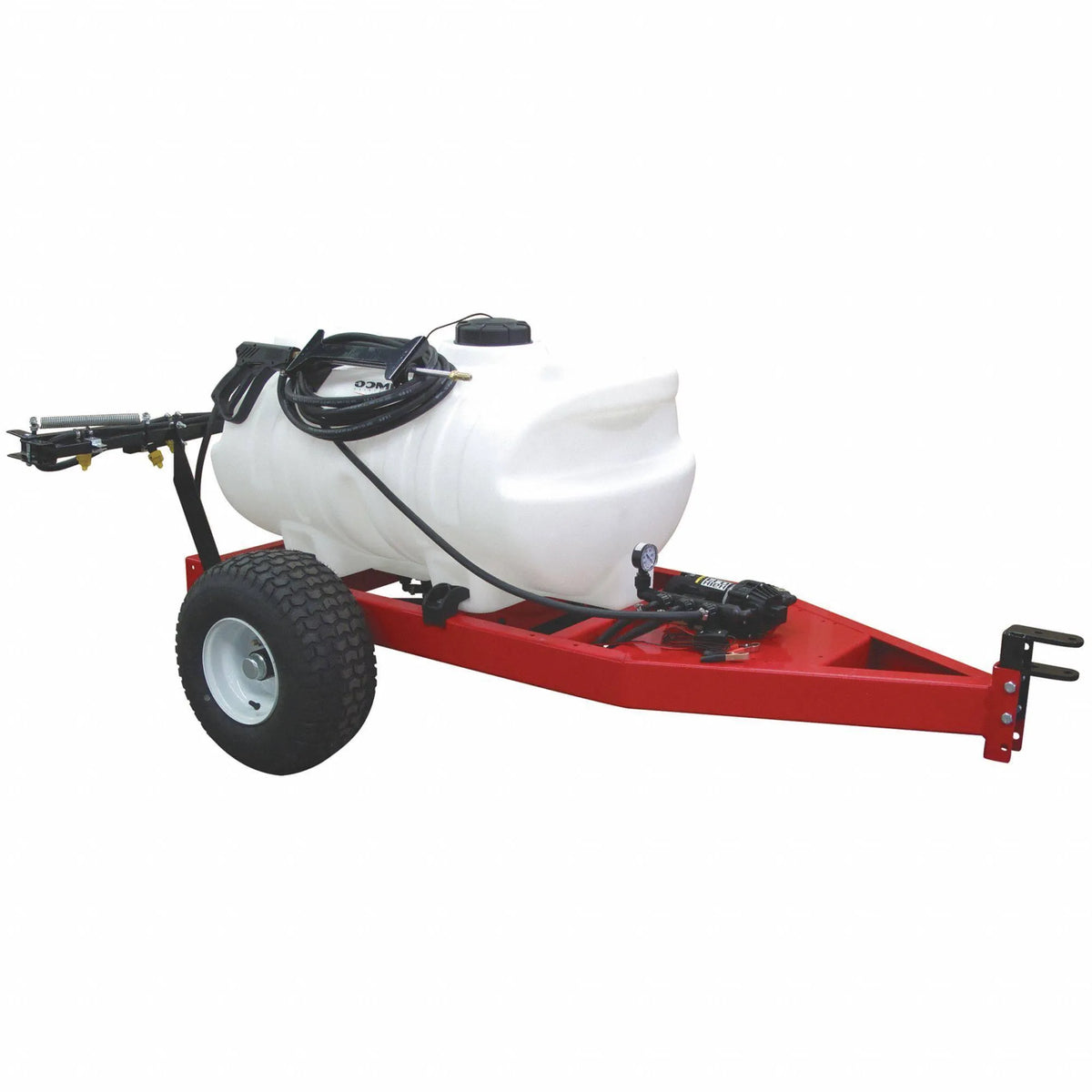 60 Gallon Pull Behind Sprayer - 12V Trailer Sprayer with Spray Boom and hand spray wand
