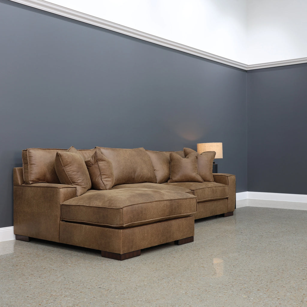 Gembrook LHF Sofa Chaise Tan Leather Air