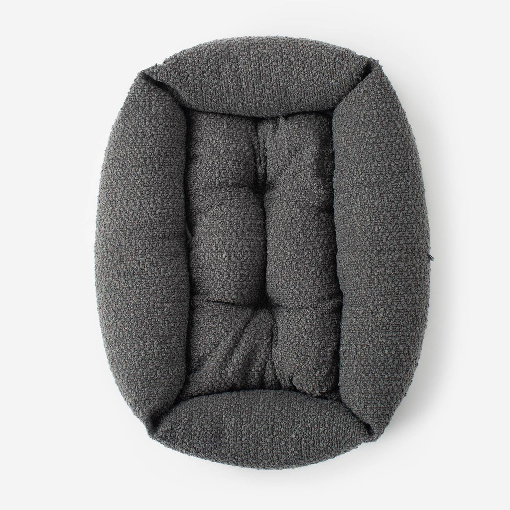 Cozy & Calming Puppy Cage Bed In Granite Bouclé