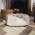 High Wall Bed For Dogs in Herringbone Tweed