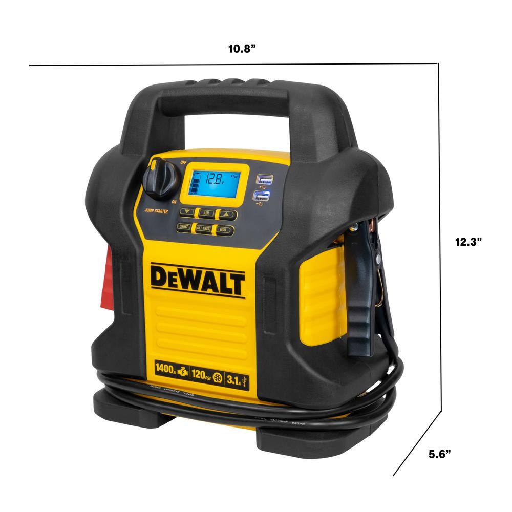 1400 Peak Amp Portable Car Jump Starter with Digital Air Compressor