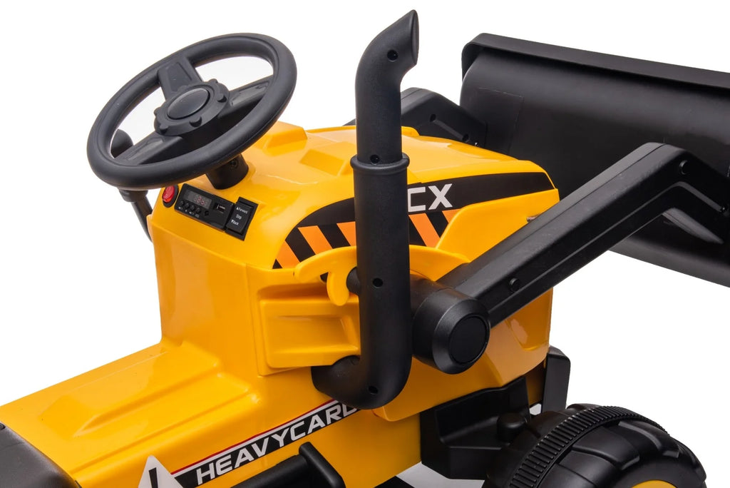 2026 12V Excavator Tractor Trailer Kids Ride On One Seater Electric Truck with RC and Wagon