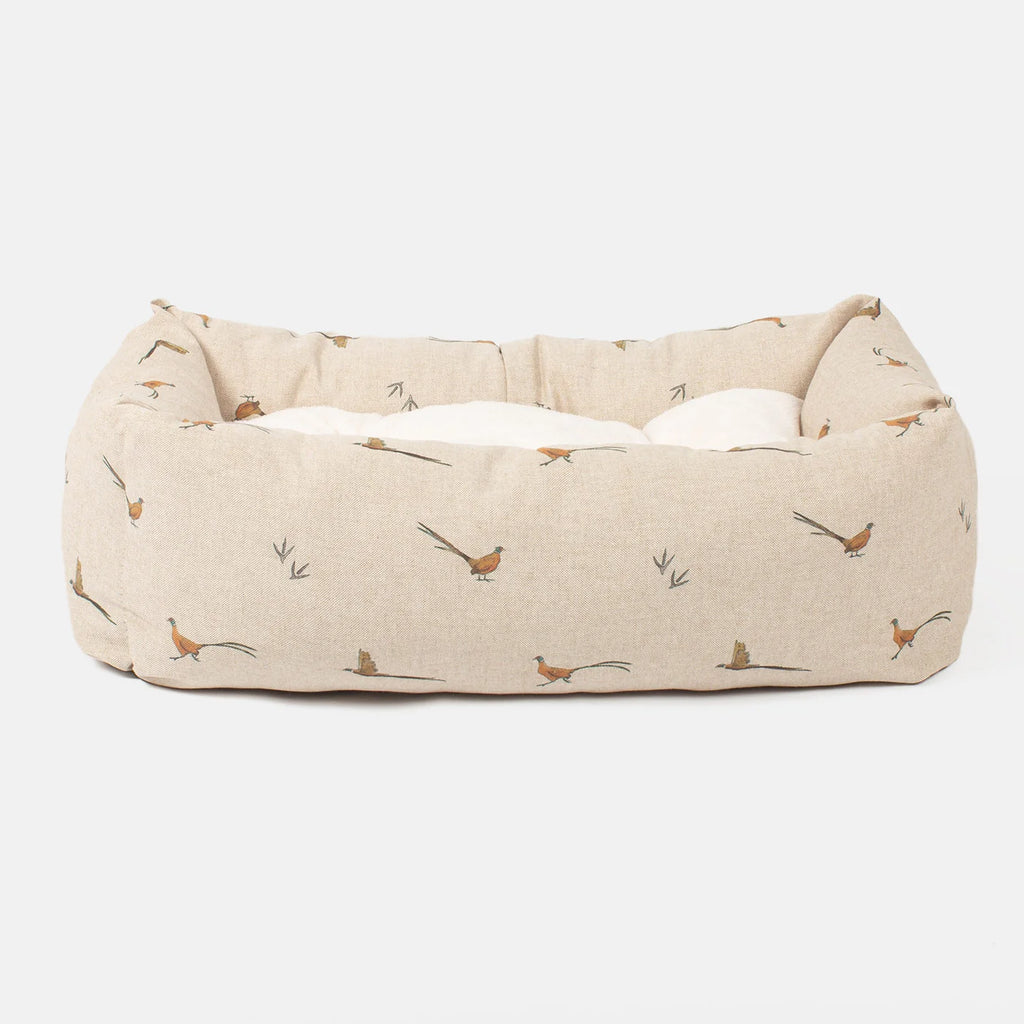 Cozy & Calming Puppy Cage Bed in Woodland Pheasant