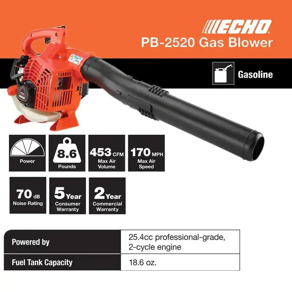 170 MPH 453 CFM 25.4cc Gas 2-Stroke Handheld Leaf Blower