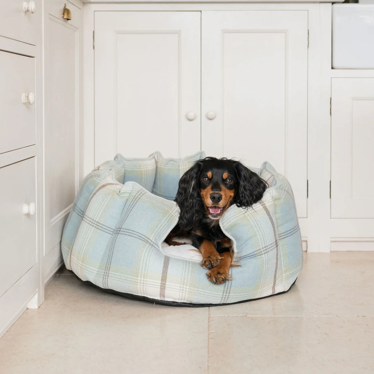 High Wall Bed For Dogs in Balmoral Tweed
