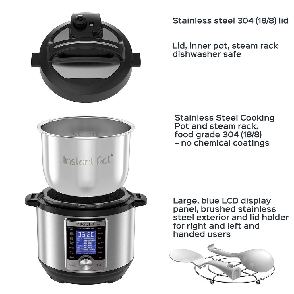 3-Quart 16-in-1 Programmable Electric Pressure Cooker with Touch Control, Stainless Steel, UL Certified