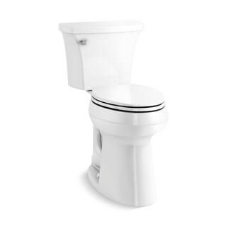 Extra-Tall 2-Piece Elongated Toilet, 1.28 GPF Single Flush, White, Seat Included