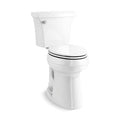 Extra-Tall 2-Piece Elongated Toilet, 1.28 GPF Single Flush, White, Seat Included