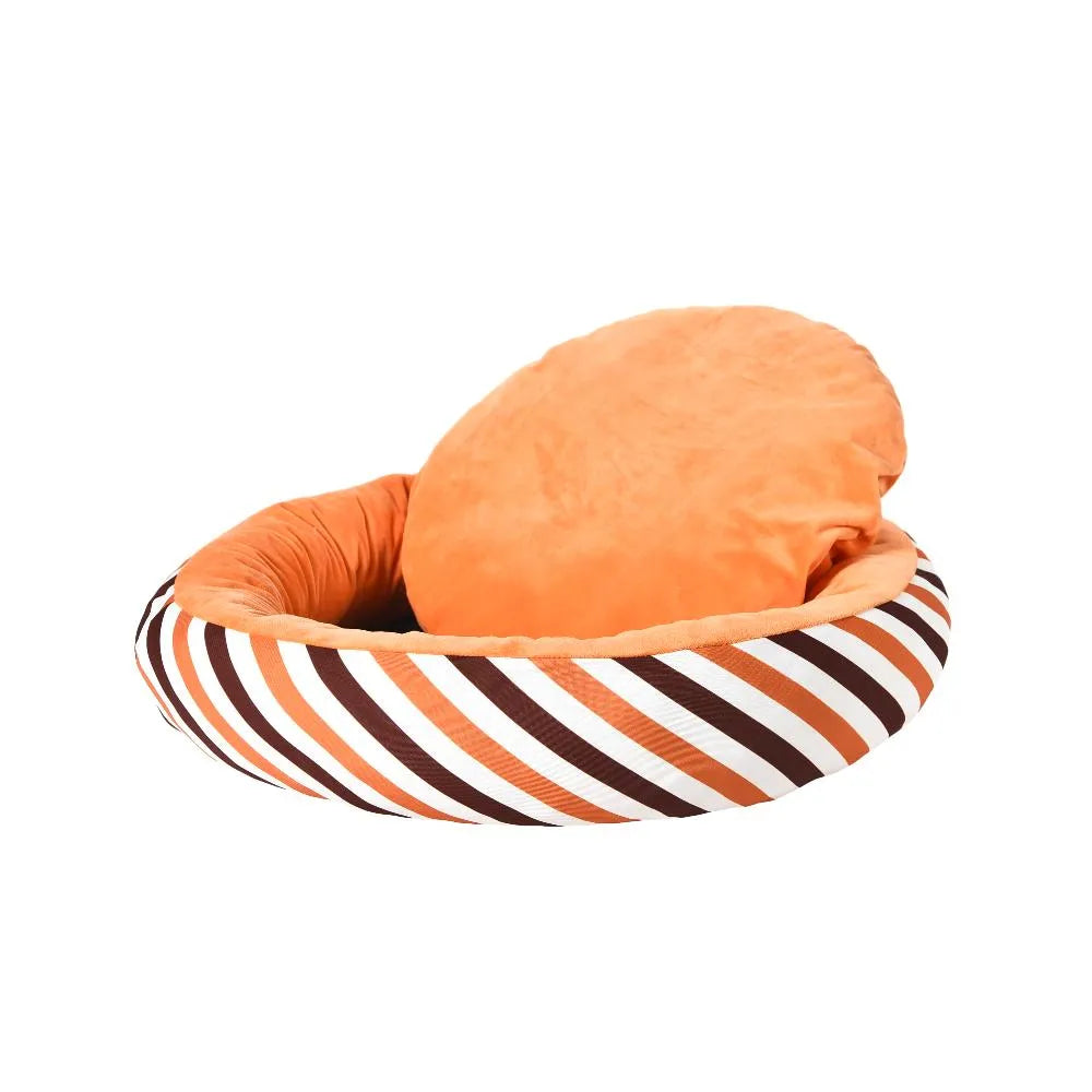 Pets Halloween Bed Soft Round Donut Pet Bed