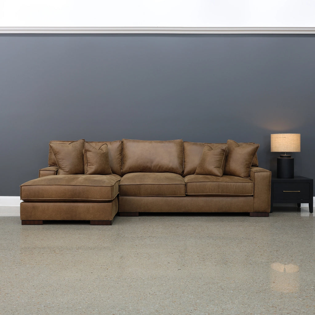 Gembrook LHF Sofa Chaise Tan Leather Air