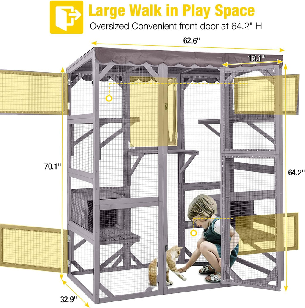 Large Walk-In Outdoor Cat Enclosure