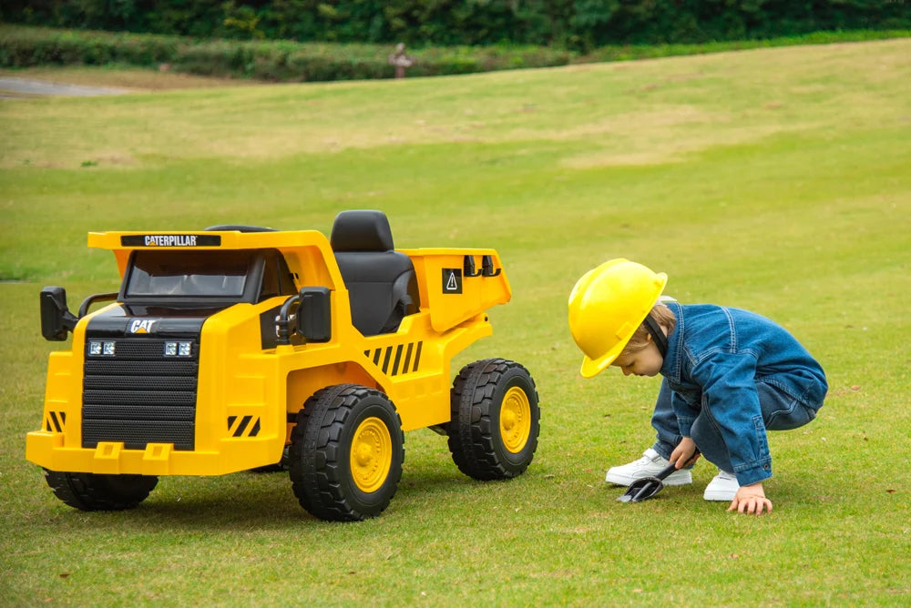 2026 CAT Dump Truck 12V Kids Ride On with Remote Control, Working Shovel & Realistic Construction Sounds With RC