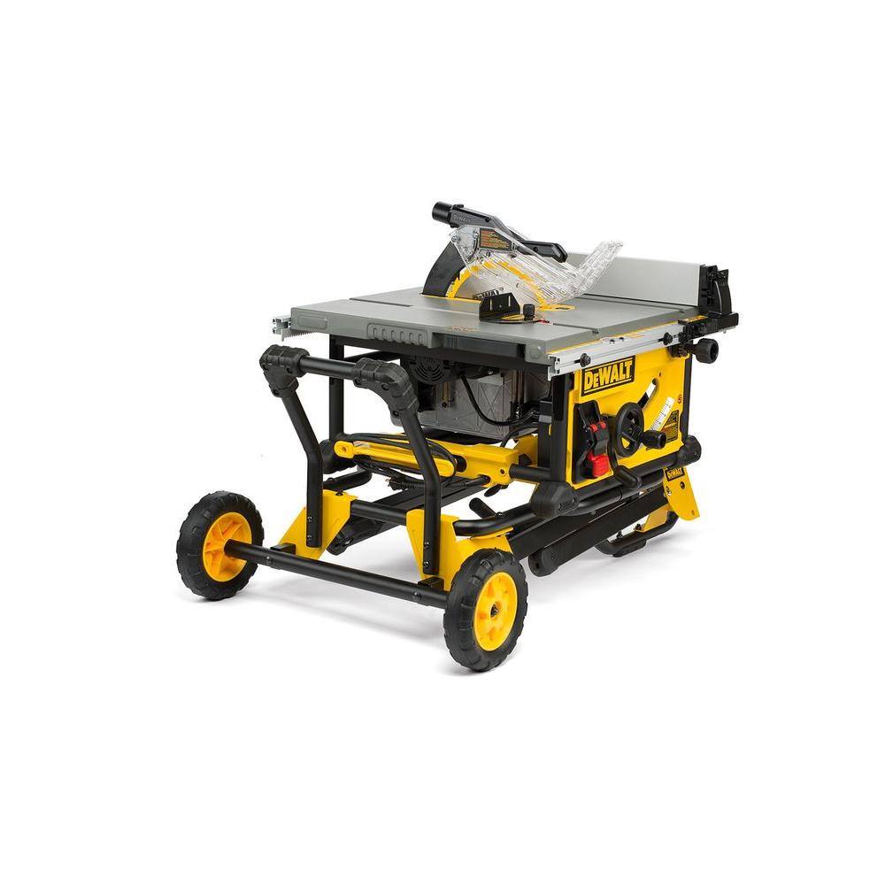15-Amp Corded 10-Inch Job Site Table Saw with Rolling Stand