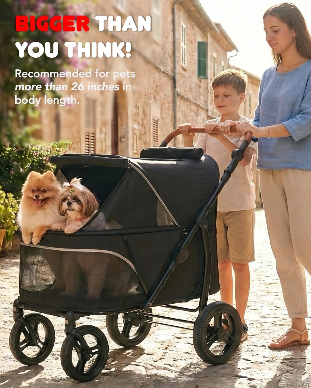 Pet Stroller for Large Dogs up to 110lbs, Large Pet Stroller
